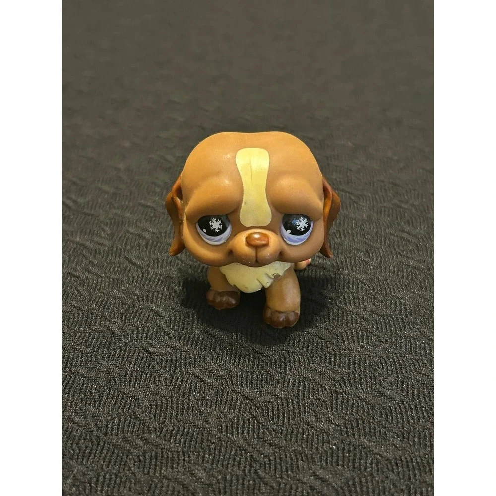 St Bernard Dog #688 - Brown Tan Purple Snowflake Eyes Littlest Pet Shop LPS